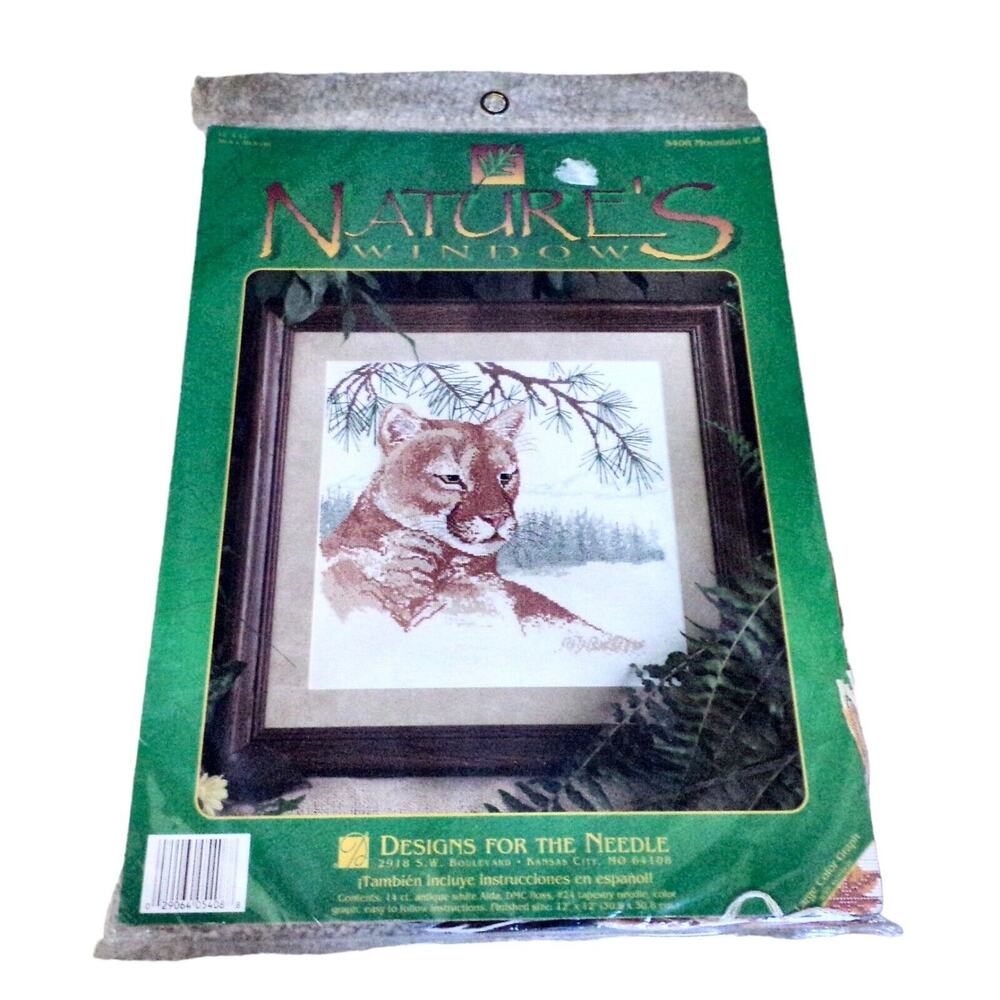 Designs For The Needle "Nature's Window" Mountain Cat #5408 Cross Stitch Kit